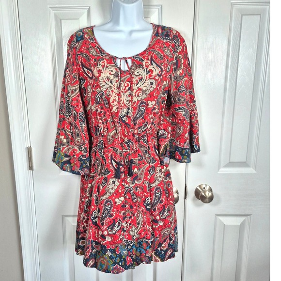 Flying Tomato Dresses & Skirts - Flying Tomato red floral embroidered mini dress‎ women's large